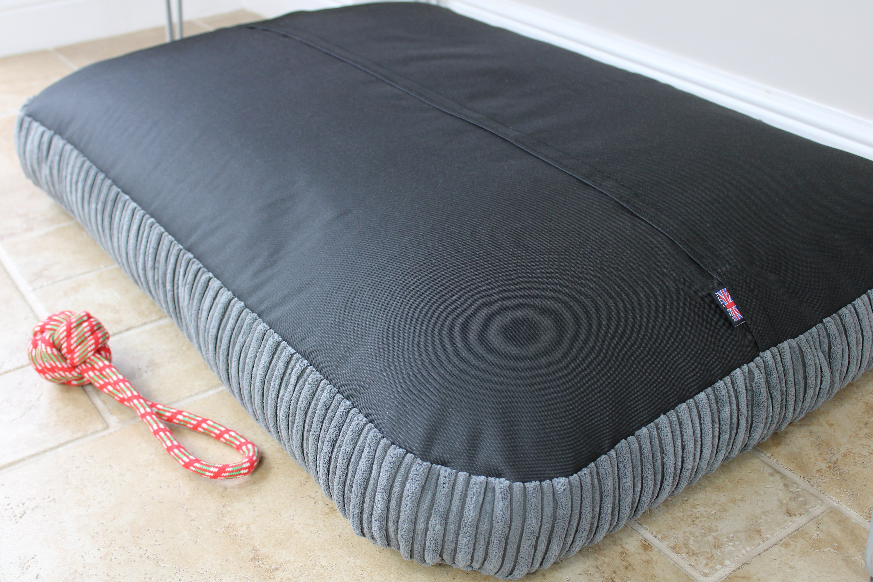 Large Bean Bag Dog Bed Luxury Grey Dog Mattress Bed Etsy UK