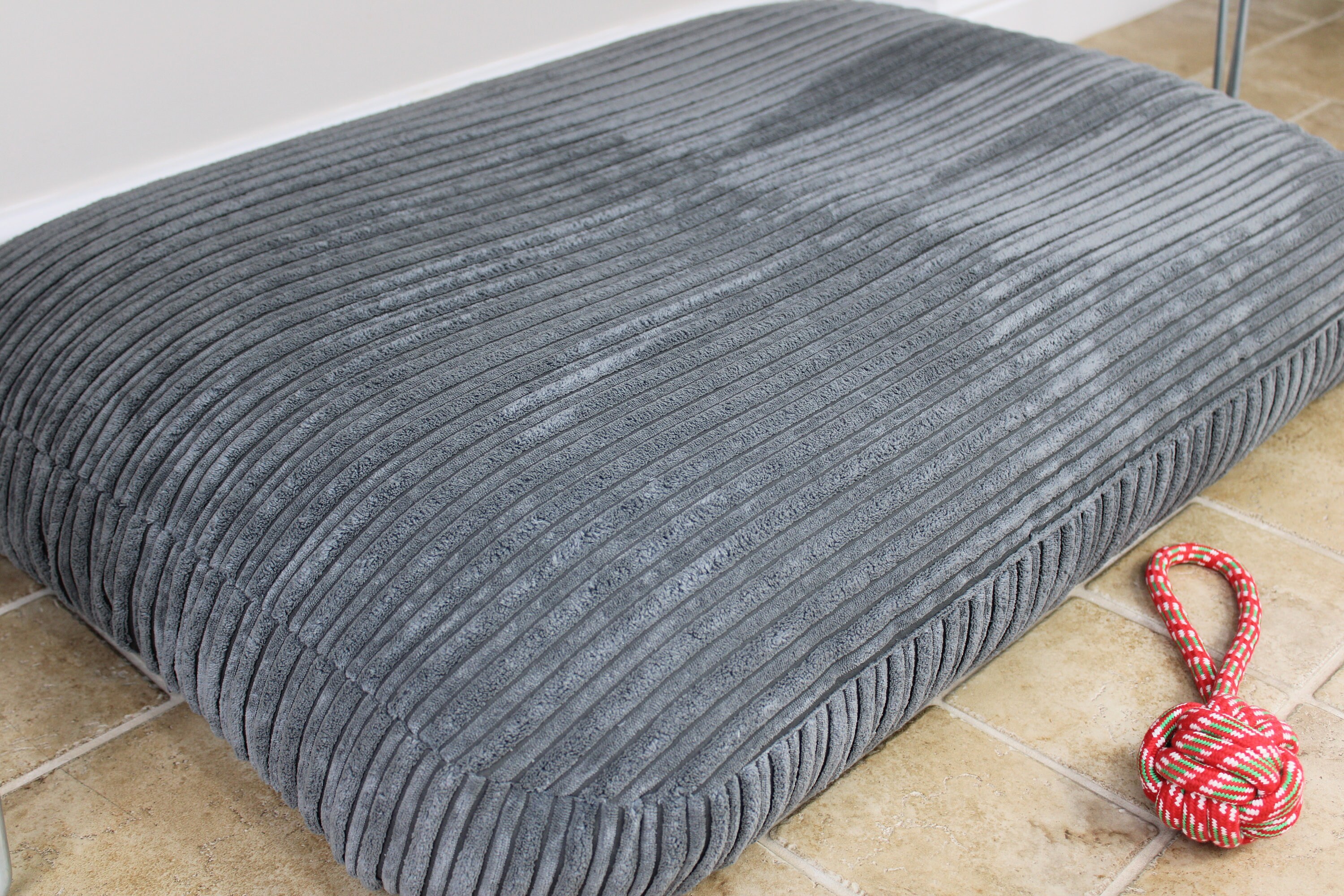 Large Bean Bag Dog Bed Luxury Grey Dog Mattress Bed Etsy UK