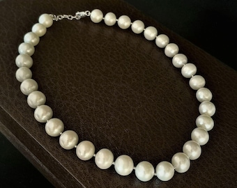 Freshwater Pearl Necklace: Sterling Silver Beaded Anniversary Jewelry