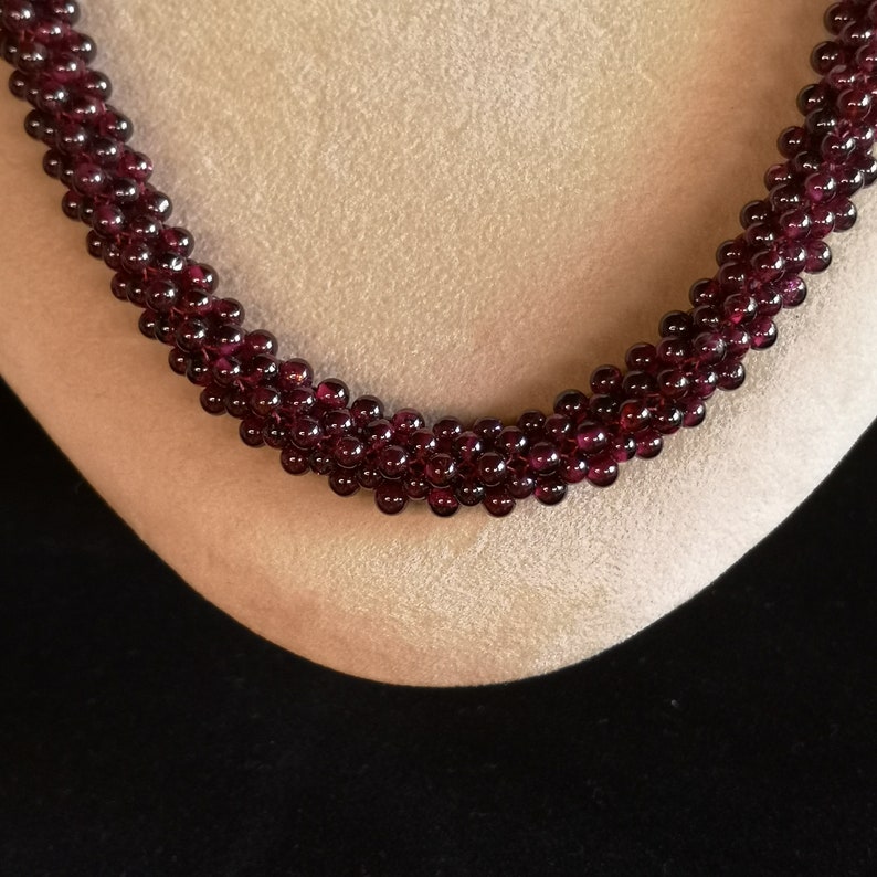 Garnet Beaded Necklace Natural Purple Garnet Beaded Necklace - Etsy