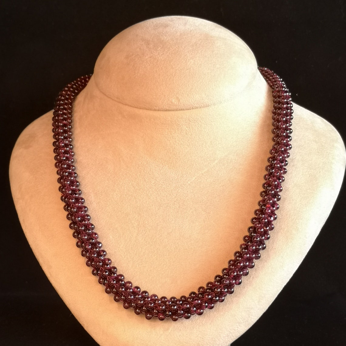 Beaded Necklace Natural Purple Beaded Necklace Etsy