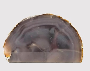 Expositor de geoda de ágata morada: Exhibición de cristal de catedral pulido