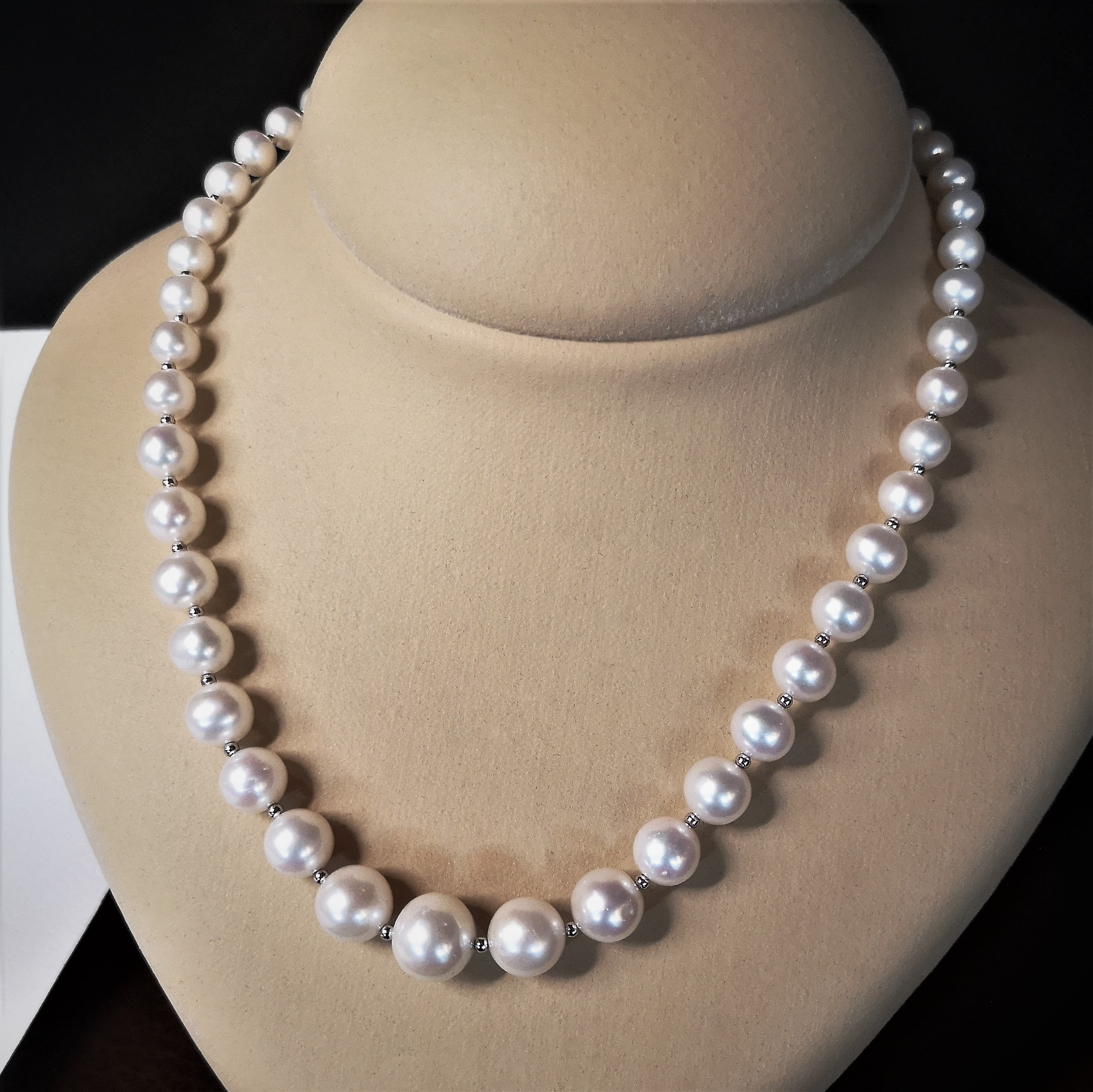 Freshwater White Pearl Necklace Degraded White Pearl Necklace - Etsy