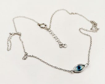 Collar con colgante de ojo turco de plata de ley: Amuleto de protección