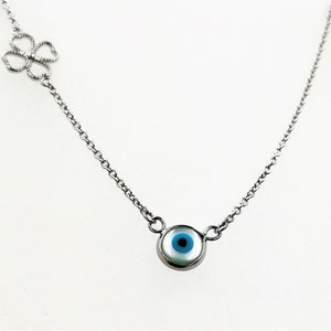 Sterling Silver Evil Eye Pendant Necklace: Protection Charm