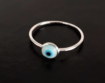 Sterling Silber Evil Eye Ring: Glücksbringer, Schutztalisman