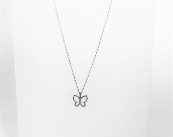 Collana Farfalla Donna con Zirconia Cubica,Argento 925