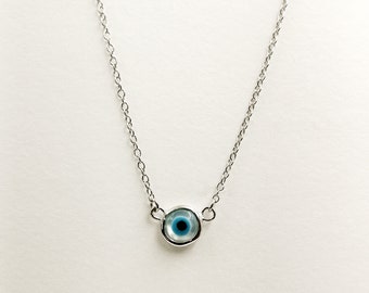 Sterling Silver Evil Eye Pendant Necklace: Protection Charm