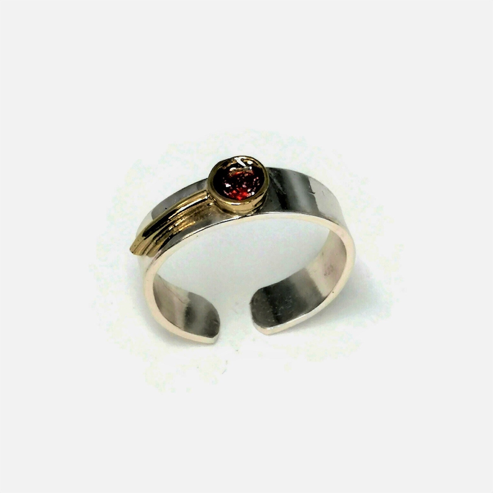 Red Enamel Resin Thin Open Band Ring Sterling Silver Ring - Etsy