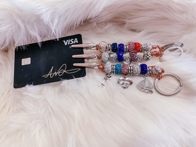 Atm Card Clip Keychain For Long Nails Etsy