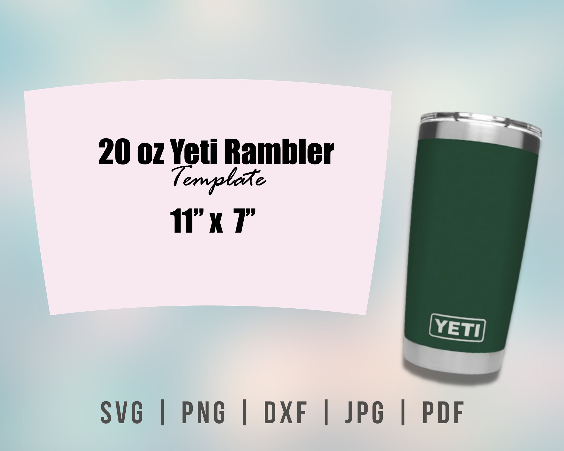 Yeti full wrap Yeti rambler 20 oz tumbler template printable | Etsy