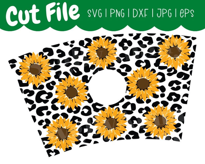 Download Leopard X Sunflowers Starbucks svg Cheetah Sunflower | Etsy