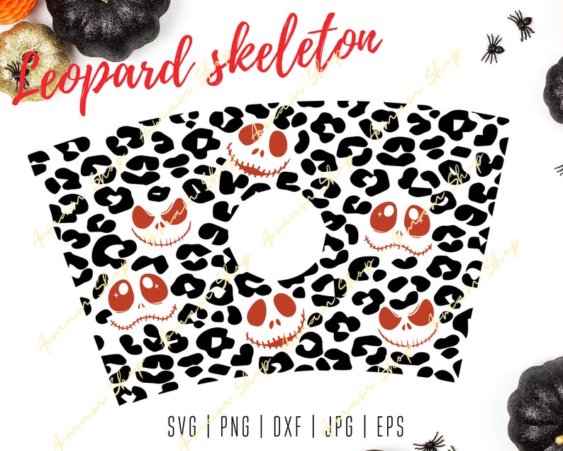 Download Leopard skeleton full wrap svg Leopard Halloween full wrap | Etsy