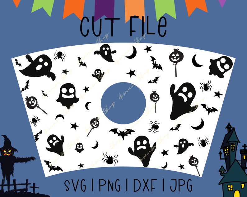 Download Halloween full wrap svg for starbucks cold cup cut file ...