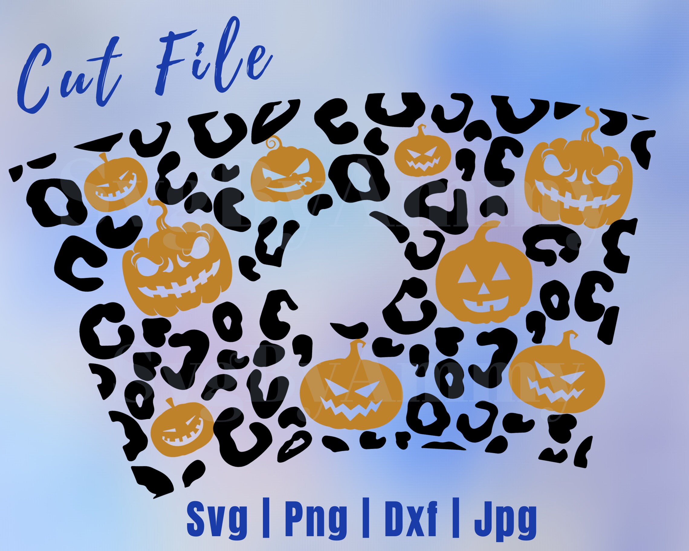 Download Leopard Halloween full wrap svg for Starbucks Cold Cup | Etsy
