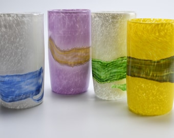 Handmade blown glass tumblers