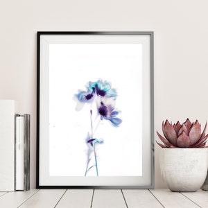 Marguerite Daisies Inverted - Unique Handmade Photographic Lumen Print, Wall Art, Alternative Photography - Eco-friendly Packaging