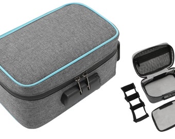 Wise Skies Blue Smell Proof Travel Bag for Herbs Perfect Stash Bag Lined Carbon Liner Black