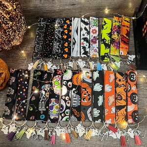 Llavero de Halloween con borlas, pinza de langosta, llavero de muñeca espeluznante, llavero de muñeca, calabaza, araña, fantasma, momia