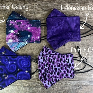 3D Origami Purple Face Masks, Double Layer Adjustable Straps Dragonfly Butterfly Face Masks for Glasses wearers Easy to Breath on Airplane