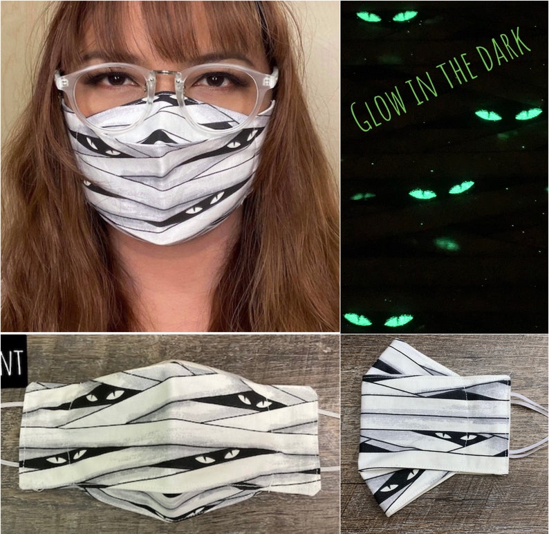 Halloween Fabric Face Masks for Glasses Wearers Double Layer Etsy