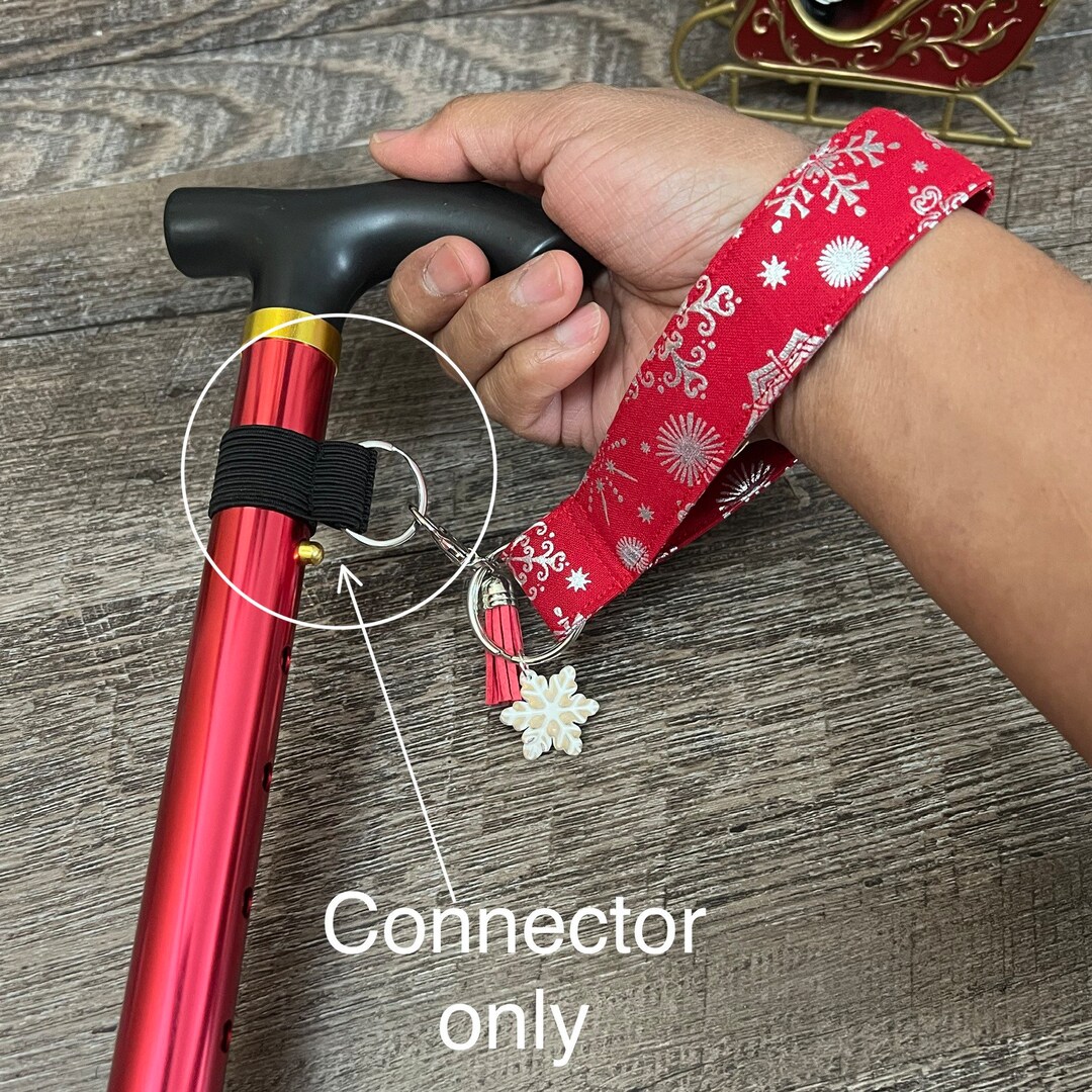 Strap Connector for Walking Cane Straps Elastic Black White Fit 3/4