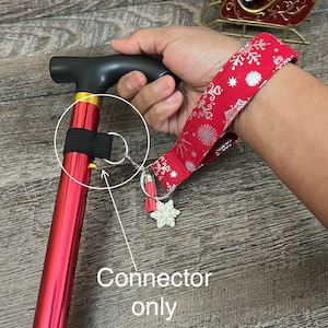 Strap Connector for Walking Cane Straps Elastic Black White fit 3/4” Diameter Walking Canes