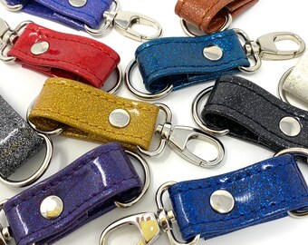 Keyring / Keychain Multiple colours - Metal Flake, Glitter Vinyl, Sparkly, Rockabilly, Psychobilly