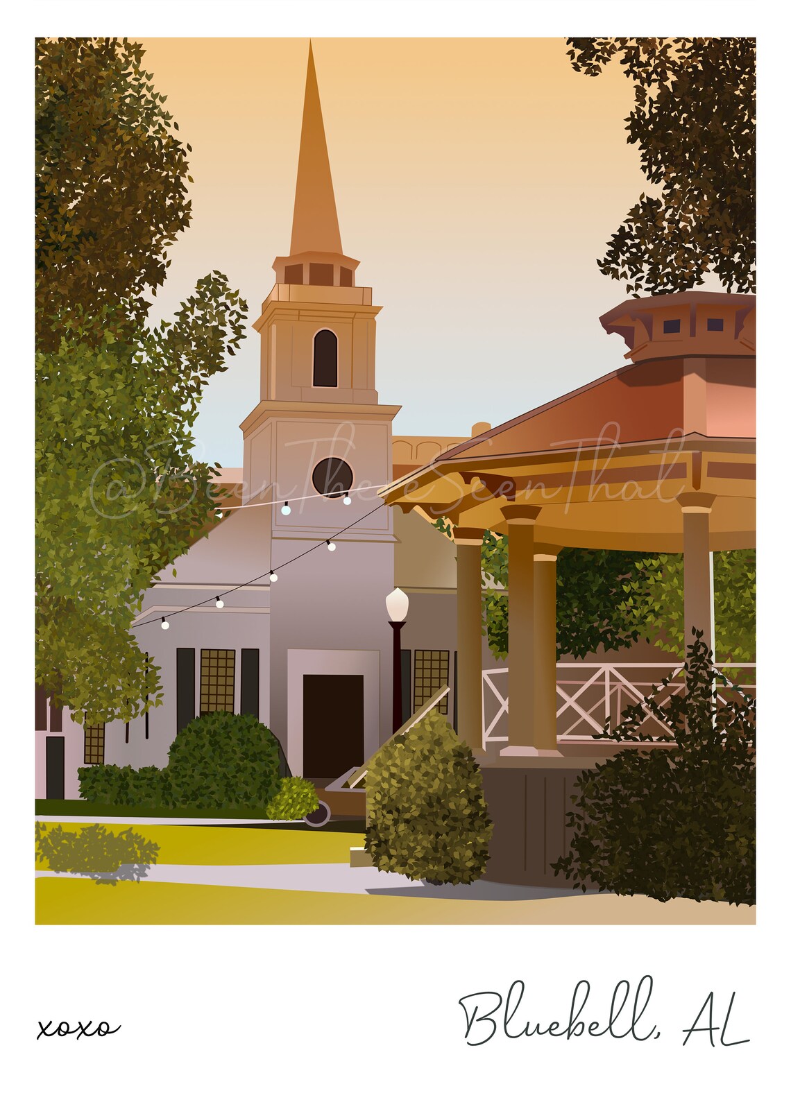 Hart of Dixie Print Bluebell Print Alabama Poster Travel Etsy