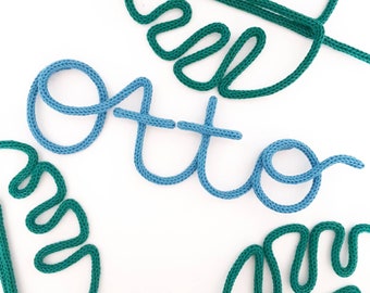 Knitted Wire Words // Nursery Decor // Custom Wire Words // Woolly Wire Words // Custom Name Signs