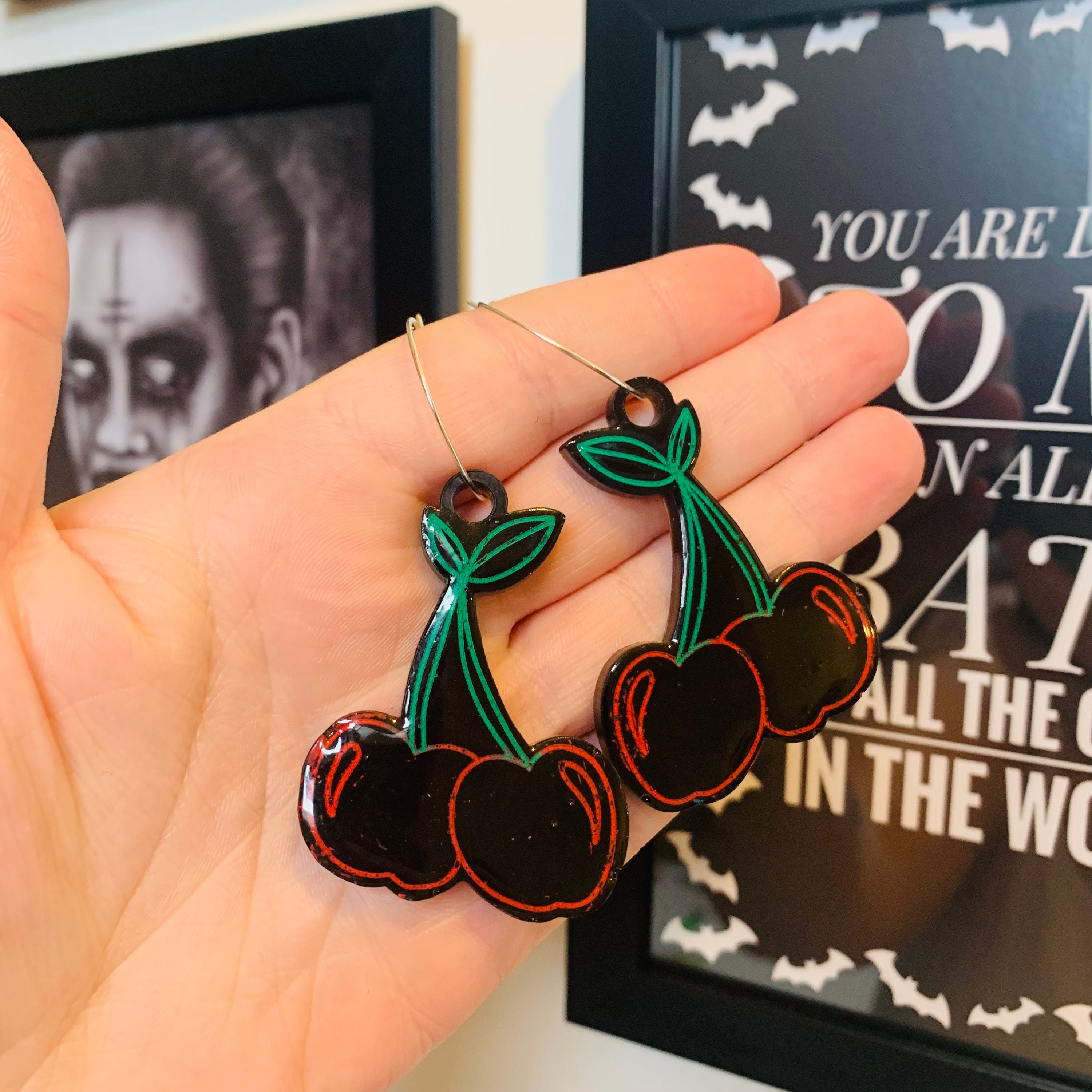 CUSTOM MADE Cherry bomb earrings Etsy