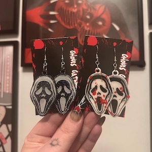 Ghostface Set Di 2 Paia Di Orecchini – Pendenti Oversize E Orecchini A Perno – Ufficiali, In Lega Di Zinco