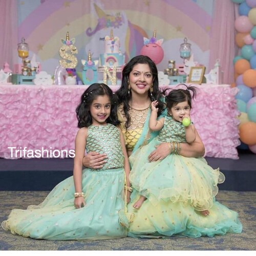 Mother Daughter Dress Indian Lehenga 