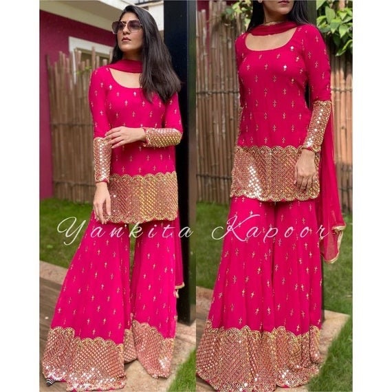 Hot Pink Sharara Suitindian Punjabi Sharara Suit Wedding - Etsy Norway Hot Pink Sharara Suitindian Punjabi Sharara Suit Wedding - Etsy Norway