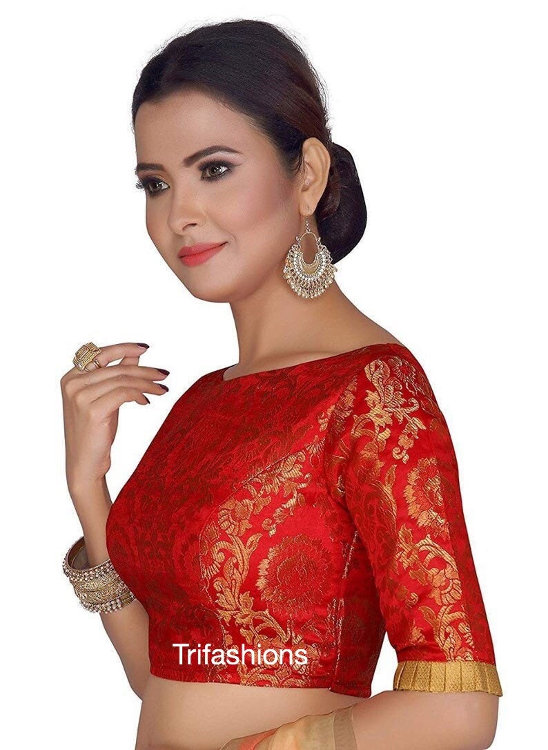 banarasi red blouse design