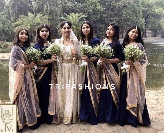 Bridesmaid Indian Dress for Women Bridesmaid Designer Saree - Etsy Singapore