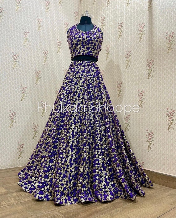 Royal Blue Sequins Lehenga Choli Dupatta Party Wear Wedding Etsy Finland