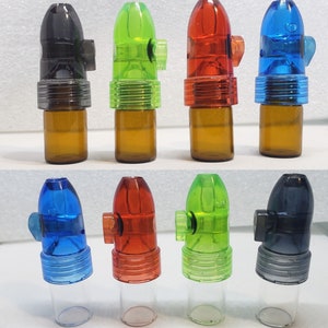 Portion Control Dispenser with a screw on amber or clear glass storage vial