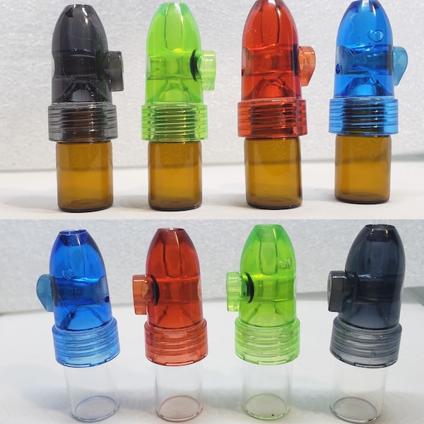 Portion Control Dispenser with a screw on amber or clear glass storage vial