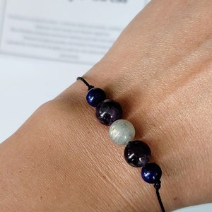Crystal Bracelet for Anxiety and Stress relief • Amethyst Sodalite Labradorite • Calming healing crystal Bracelet • Crystal jewelry gift