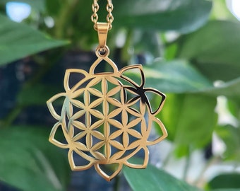 Flower of Life-ketting • Heilige geometrie-hanger • Bedelhanger Seed of Life-ketting, cadeau voor haar