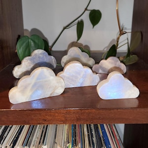 Moonstone Cloud • White Moonstone cloud carving • Flashy Moonstone Cloud shape crystal home decoration display gift idea
