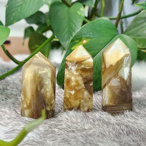 Goldener Mica Kristallpunkt • Auffälliger goldener Muskovit • Gelber Honig Mica • Kristallpunkt Turm Geschenk Home Display
