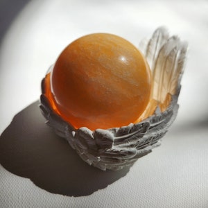 Orange Calcite Sphere • Juicy Orange Calcite Sphere - 1.8&quot;