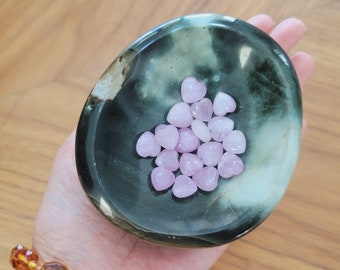 Ocean Jasper Bowl • 5" Dark Green Ocean Jasper dish bowl - Crystal trinket dish - OJ Bowl - crystal gift home decor