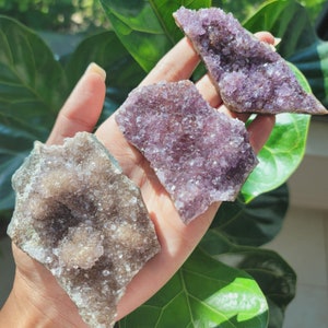 Amethyst Plate • Grey Purple Natural Amethyst Plate • Amethyst crystal slice - Healing Crystal • Crystal Gift • Meditation Crystal