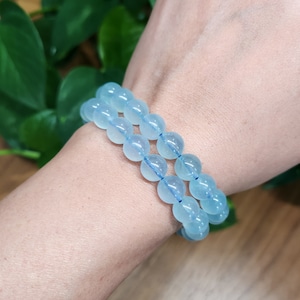Aquamarine Bracelet, 9mm Blue Aquamarine Jewelry, High grade Aquamarine Bead Bracelet Accessory Jewelry Gift, Healing Crystal