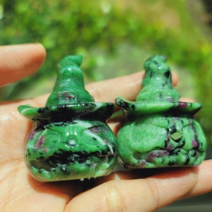 Pumpkin crystal, Ruby Zoisite  • Crystal Jack O Lantern • Halloween Pumpkin Decoration • Crystal gift home decoration