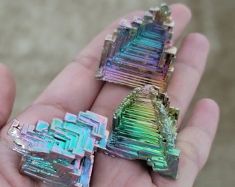 Bismuth Crystal • Natural Healing Aura Bismuth Mineral Specimen - Rainbow Bismuth crystal