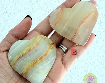 Onyx Hearts • Banded Afghanistan Jade crystal heart carving - Healing crystal, crystal gift, metaphysical crystal heart home deco